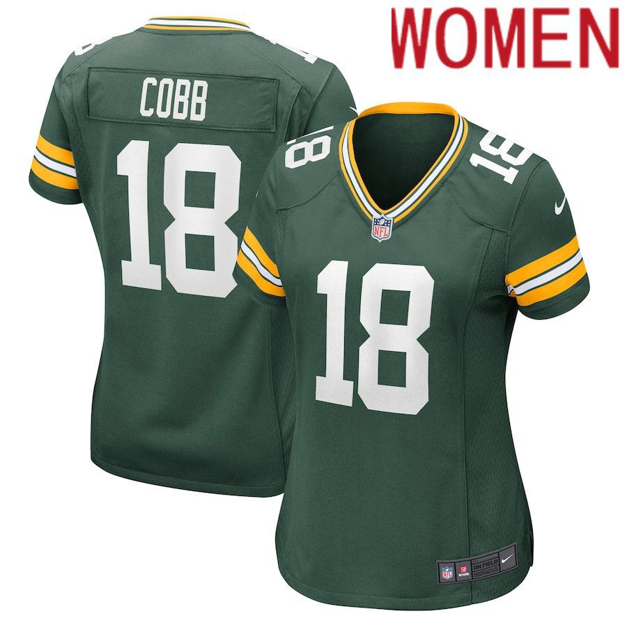 Women Green Bay Packers #18 Randall Cobb Nike Green Nike Game Player NFL Jersey->women nfl jersey->Women Jersey